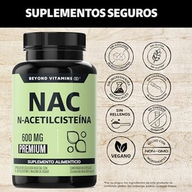 Beyond Vitamins Nac Acetil Cisteína 600mg Ultra Inulina Agave Acetyl Cysteine Cápsulas