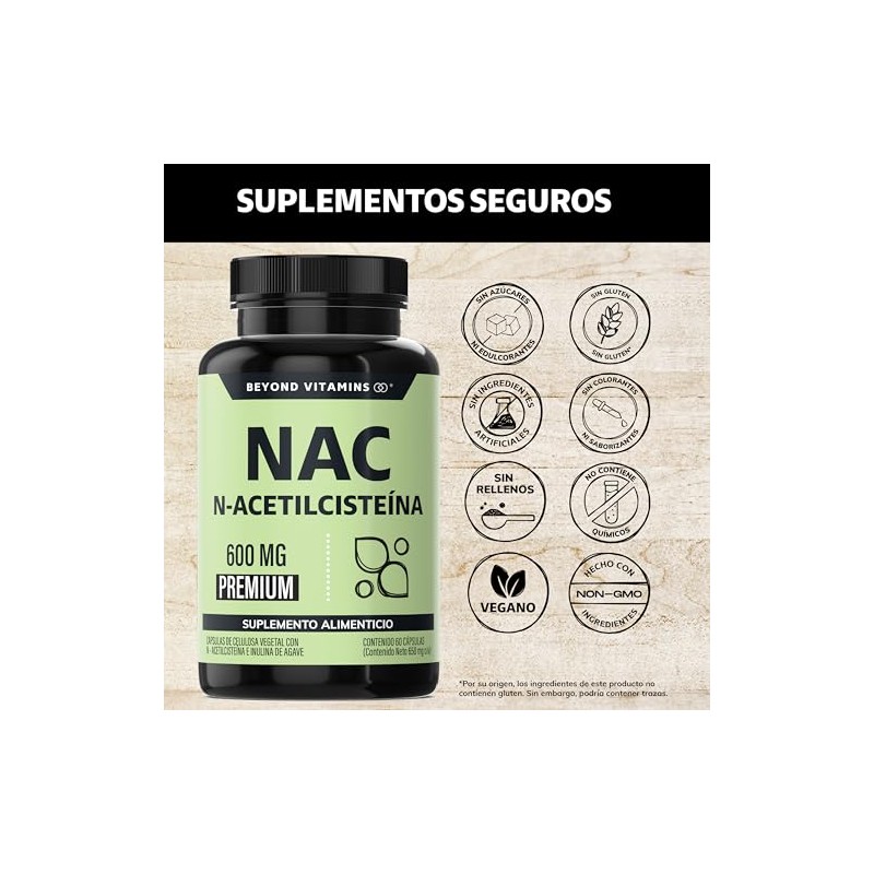 Beyond Vitamins Nac Acetil Cisteína 600mg Ultra Inulina Agave Acetyl