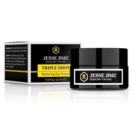 JESSE JIMZ Triple Shot Restoring Eye Cream for Men, Antiaging Eye Balm to Reduce Fine Lines, Wrinkles, Puffiness, Dark Circles, & Undereye Bags
