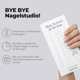 Original Miss Sophie UV Gel Nagelfolien I 20 ultra-d√ºnne Nagellack-Streifen mit Farbverlauf French Tips I UV Nagelfolien I H√§lt auf Natur- sowie lackierten, Acryl-, Gel- & Shellac-N√§geln
