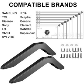 TV Pedestal Feet, Universal TV Stand Legs, TV Base Pedestal Feet Table Desk Pedestal TV Stand, Mount Base Pedestal for Most Smart TV Stand 40in 43in