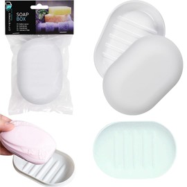 Citystores® CA Soap Holder Box White Plastic Soap Dish For Bathroom Kitchen With Drainage Easy Clean Compact And Durable Design Ideal For Sink Or Shower