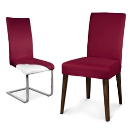 BEAUTEX Microfibre Chair Cover Sets, Microfibre Chair Cover, Elastic Stretch Cover, Choice of Size and Colour (Set of 2, Bordeaux)