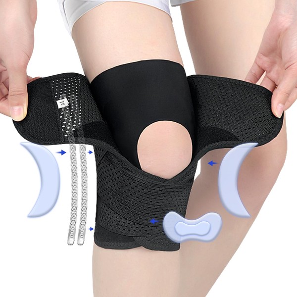 Jaffick Knee Brace With 2 Side Stabilizers for Men Women,