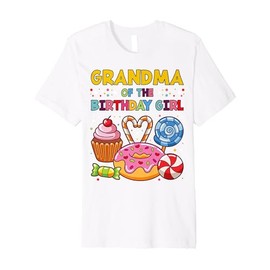 Grandma of Birthday Girl Candyland Colorful Lollipop Party Premium T-Shirt