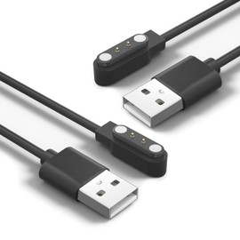 Xininyia [2-Pack] Magnetic Charging Cable for Aolon Curve&Haulvean Curve Smart Watch Charger (Black&Black)