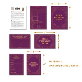 Bible Friendly Feud Game Set Supplies for Adults and Teens, Feud Quiz, Church Family Feud, Games for Church Group, Fun Holiday - BISC006