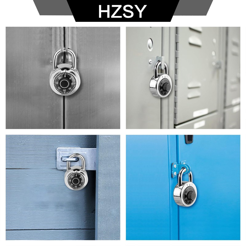 HZSY Combination Padlock 12 Pack, Fixed Dial Combination Padlock with