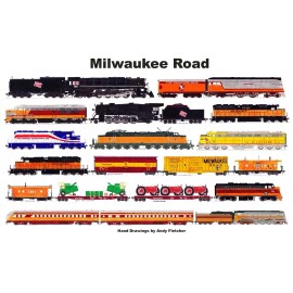 Milwaukee Road 11"x17" Railroad Laminated Placemat Andy Fletcher