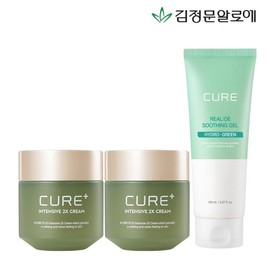 2 x Kim Jeong-moon Aloe Cure 2X Cream (+ 1 free Realaloe Soothing Gel 150ml) / 김정문알로에 큐어 2X크림 2개 (+증정 리알로에 수딩젤 150ml 1개)