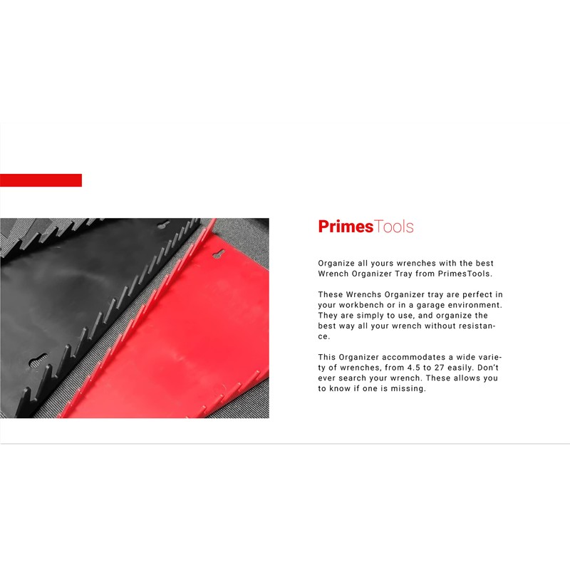 PrimesTools 16-Tools Wrench Tray, Standard Red & Standard Black (2