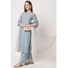 Shopping Queen Chikankari Kurta Palazzo Dupatta - Juego de seda