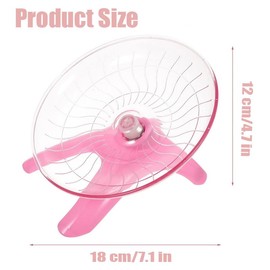 Hamster Flying Saucer,Hamster Wheel Hamster Toys Plastic Hamster Flying Saucer Silent Running Exercise Silent Running Exercise Wheel Pet Spinner Toy for Hamsters Gerbils Mice Small Animals (Pink)