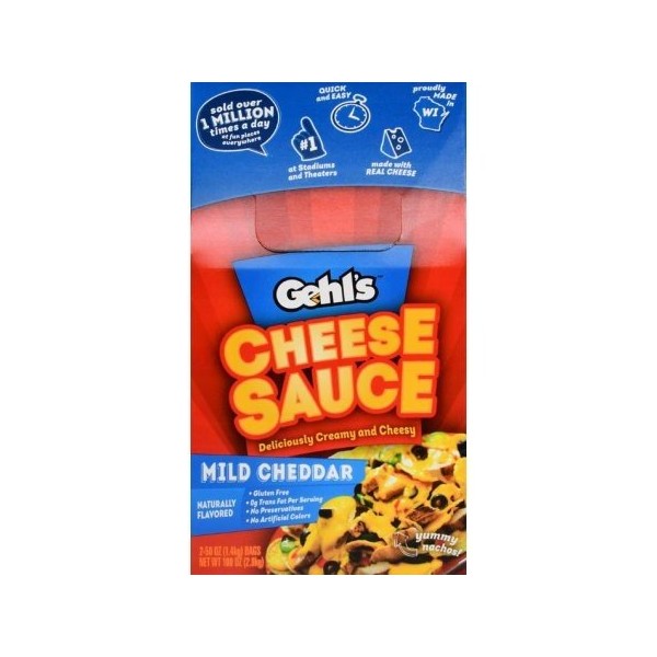 Gehl's Authentic Stadium Mild Cheddar Nacho Cheese Sauce (2 Bags, 50 Ounces Each)