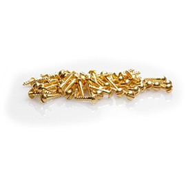 Pack of 100 Mini Wood Screws DIN 96 (Flat-Head Hexagonal Head) Brass 1.6 x 8 mm for Model Making or Restoration