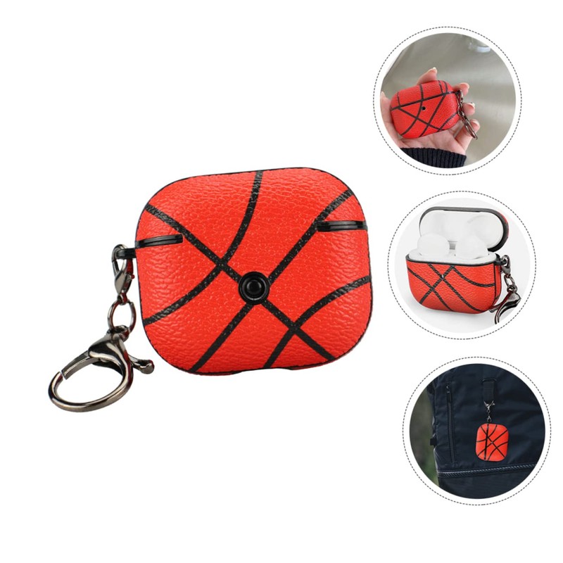 SHINEOFI Shockproof Earphone Protective Case for Wireless Earbuds Lightweight Basketball