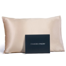 Fishers Finery 25mm 100% Pure Mulberry Silk Pillowcase, Good Housekeeping Winner (Taupe, Queen)