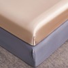 DuShow Satin Fitted Sheet, Taupe, Double Bed, 140 x 200
