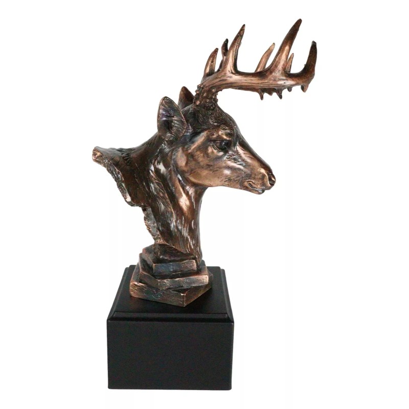 Wildlife 12 Point Whitetail Buck Deer Bust Trophy Figurine With