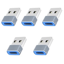 Liaoan 5-Piece USB A to USB C Adapter, C-Type Female to USB Male Charger Converter, Suitable for Phone 17 Charger, Watch Ultra SE 9 10,Phone 17 Pro Max 16 15 12, S25 Ai-rPods Pad。