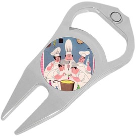NewCharms Chefs Golf Ball Marker Divot Repair Tool Bottle Opener