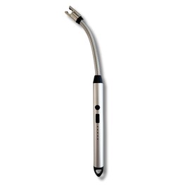 Adventure for You - Electric Rechargeable Lighter with Flexible Long Neck - USB Powered - LED Battery Display - for Candles, Camping and More (Silver)