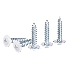 uxcell 50Pcs #8x3/4 Phillips Head Self Tapping Screws, Carbon Steel Flat Head High Strength Quick Tapping Screws Wood Screw for Wood, Metal, Plastic, White