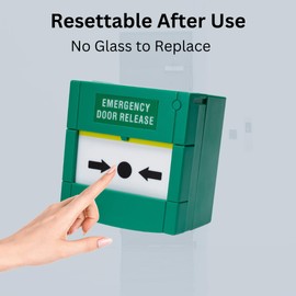 SecureMyDoor - Resettable Emergency Break Glass Call Point - Indoor Use - Fire Alarm Button Switch for Easy Access Control - Ideal for Commercial, Residential, and Industrial Buildings
