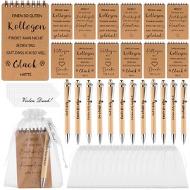 12 Set Dankeschön Geschenk für Kollegen Mitarbeiter Danke für Alles Inspirierende Kugelschreiber Motivation Spirale Notizblock Dankeskarte Team Geschenk Kleine Abschiedsgeschenk für Lehrer