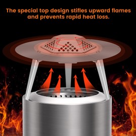 Wanchao Heat Deflector for Solo Stove Yukon 27", for Fire Pit Captures Warmth and Magnifies The Heat Radius, for Solo Stove Accessories, 304 Stainless Steel with Carrying Handle & 3 Legs Accessory.