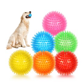 petizer 6 Pack 4.5inch Squeaky Dog Toy Balls Floating Spiky Pool Balls Interactive Fetch Toys for Large Dog