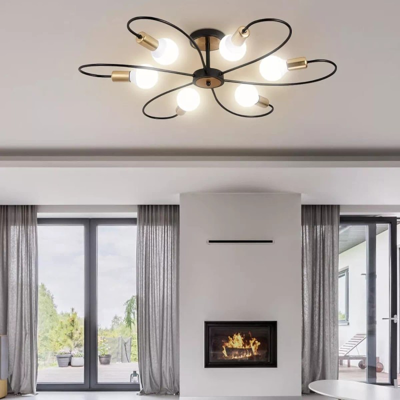 Yinlikede Lámpara De Techo Modernas Vintage De 6 Luces Para