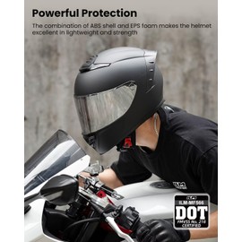 ILM Motorcycle Helmets Full Face for Men Women Cascos para Motos Powersports Motorbike Street Racing DOT Model MF566(MB Sliver,L)
