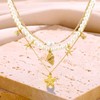 TAXTYHRE Muschelkette Damen, Perlen Geschichtete Halskette, Seestern Kette, Gold Seestern