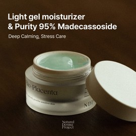 Natural Derma Project Cica Bio-Placenta Cream - Hydrating & Soothing Face Moisturizer Smooths and Rejuvenates Skin - Vegan Gel Moisturizer with Madecassoside & Malachite, Vegan, Korean Skincare (50ml)