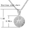 Yifnny Basketball Necklace, Mens Gold Plated 3D Basketball Pendant Stainless