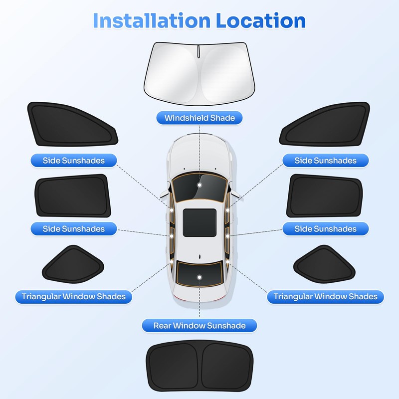 Canvcle Sunshades for Jeep Cherokee 2014-2023 (Not for Jeep Grand