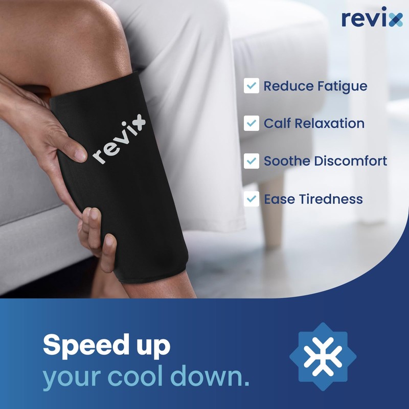 REVIX Shin Compression Sleeve for Calf Ice Wrap for Legs,