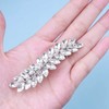 Allereyae Crystal Wedding Hair Clip Barrette Rhinestone Leaf Hair Barrette