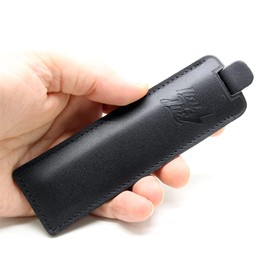 HEY JOE! Deluxe Comb with Leather Case | Men's Pocket Comb with Case Made of Natural Leather Brown