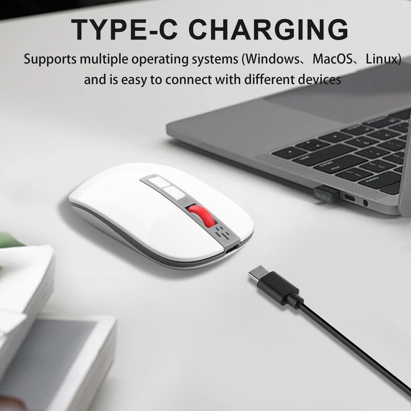 ELFJMZP AI Smart Voice Mouse, 2-Mode Bluetooth and 2.4G Wireless