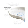 Self Draining Soap Dish, Ceramic Drain Soap Holder Waterfall Design