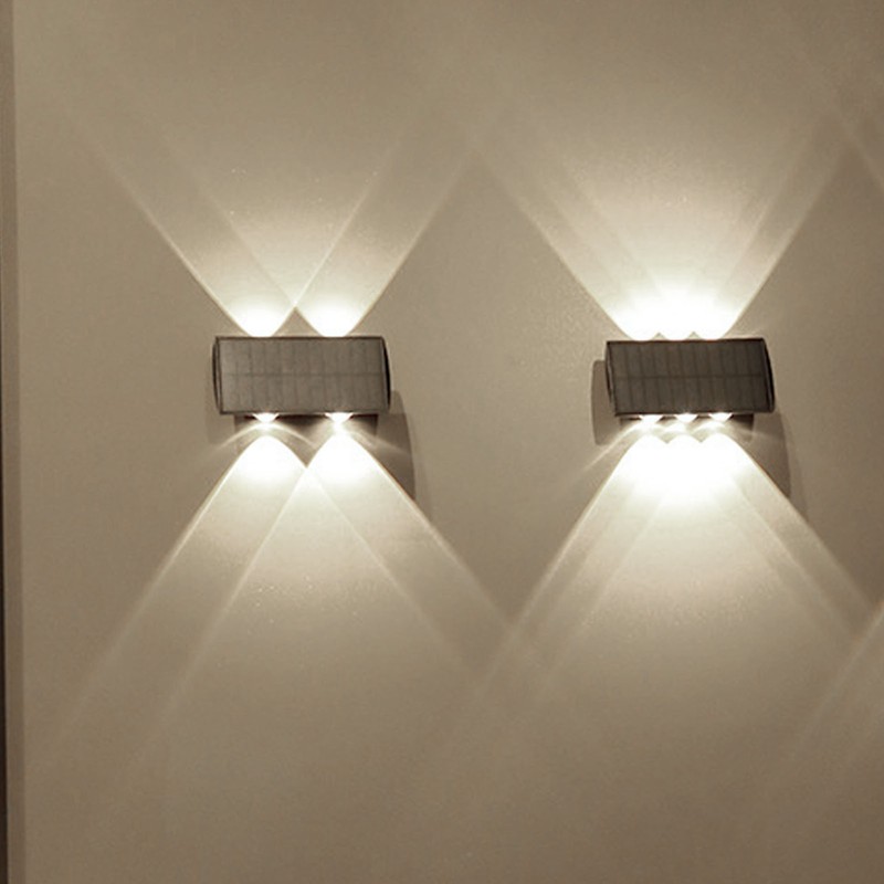 Solar Outdoor Wall Lights IP65 Waterproof Double Headed Solar Wall