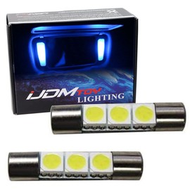 iJDMTOY 3-SMD 29mm 6614F Replacement Bulbs Compatible With Car Sun Visor Vanity Mirror Lights, Ultra Blue