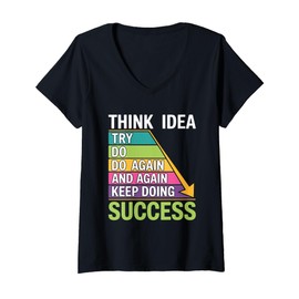 Womens Mindset Motivation Quote for Success and Daily Inspiration V-Neck T-Shirt