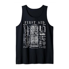 Nurse Doctor Medical First Aid Kit Vintage Patent Print Tank Top
