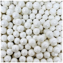 Candy Retailer Gumballs - Great For Parties or Gumball Machines - 2lb Bag (Mini 0.5", Shimmer White)