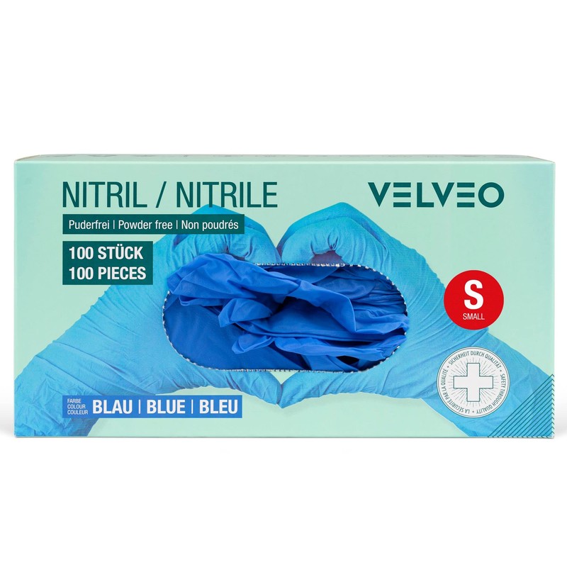 Disposable Nitrile Examination Gloves in Dispenser Box Size S /