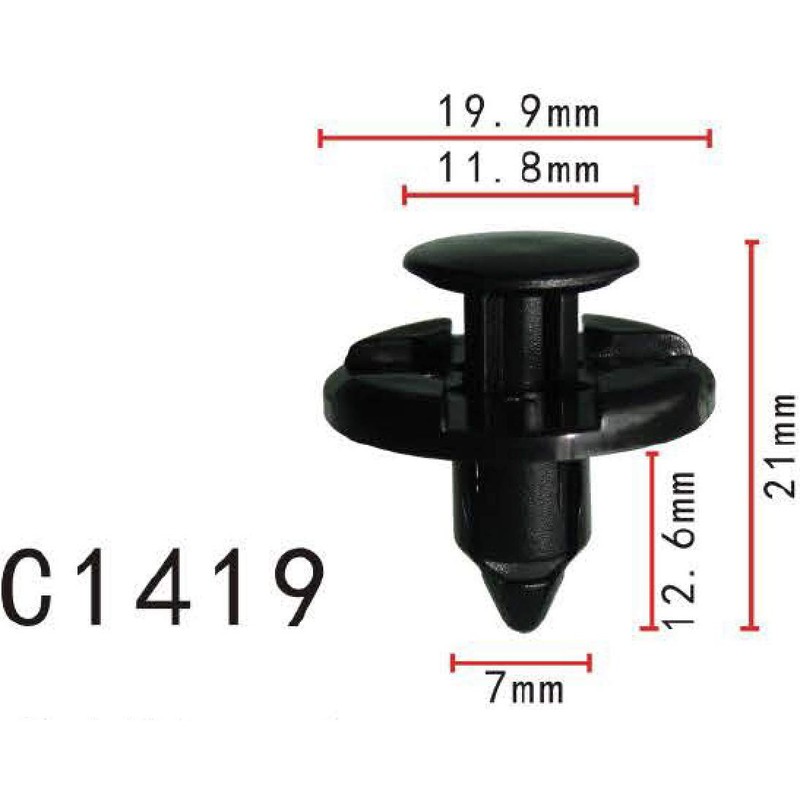 Autobahn88 Front Bumper Quarter Panel Push-Type-Rivet Clip, kompatibel mit Subaru