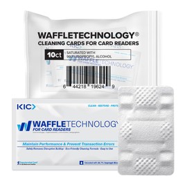 KICTeam - Waffletechnology® Cleaning Cards for Card Reader Payment Machines (10 Cards) - Presaturated with Quick Drying Solution